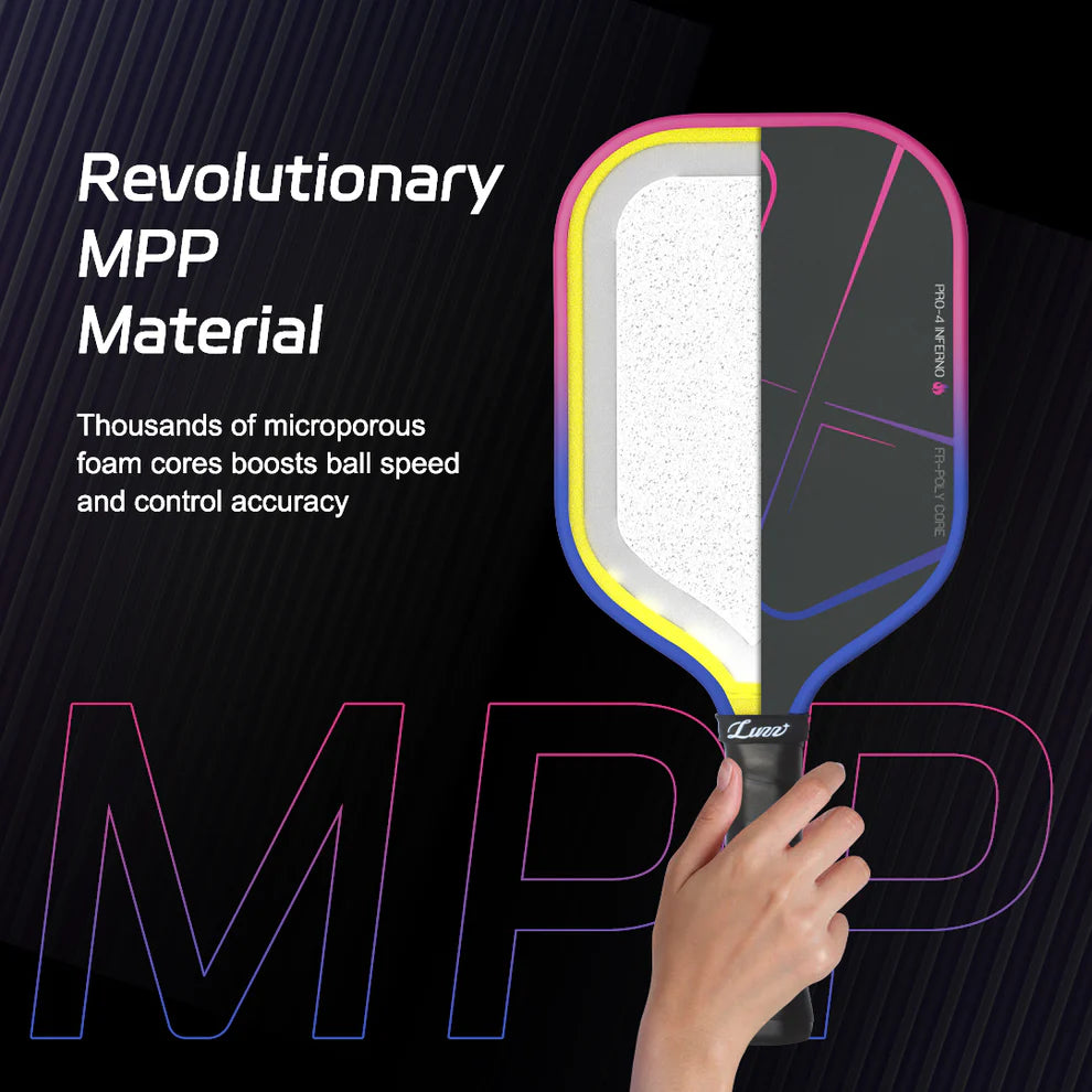 Luzz Pro 4 Inferno MPP Pickleball Paddle - Large Sweet Spot, Durable Core